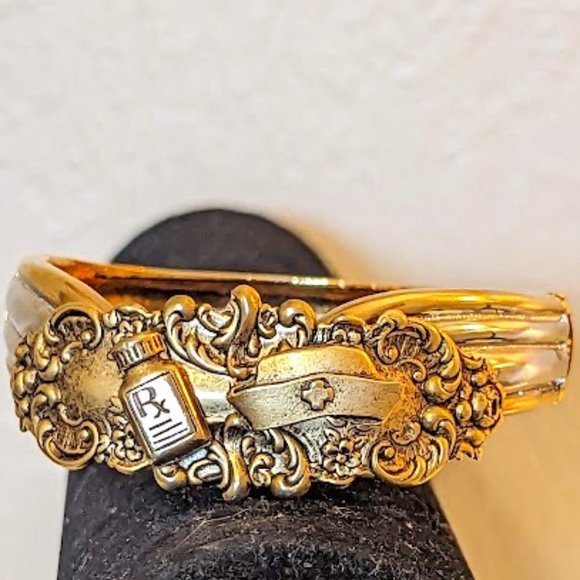 Jewelry - Nurses Clamper Style Bangle Bracelet Two Toned
